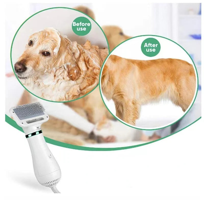 Pet Dryer For Grooming 2-In-1 Pet Dog Dryer Quiet Dog Hair Dryers and Comb Brush Grooming Kitten Cat Hair Comb Puppy Fur Blower Low Noise Temprature