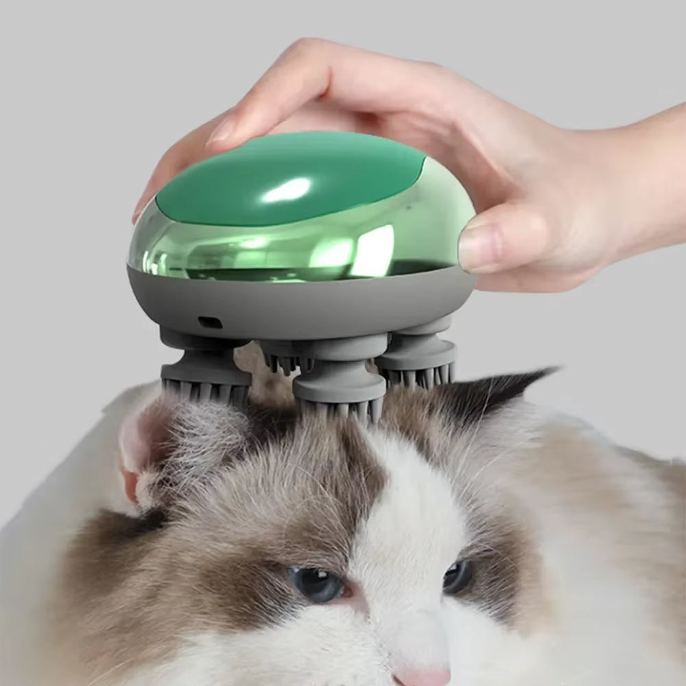 Electric Head Massager Mutifunction for Cats Dogs Pets Scalp Massager Rechargeable Massage Contacts Body Relax Health Careb electric cat massager