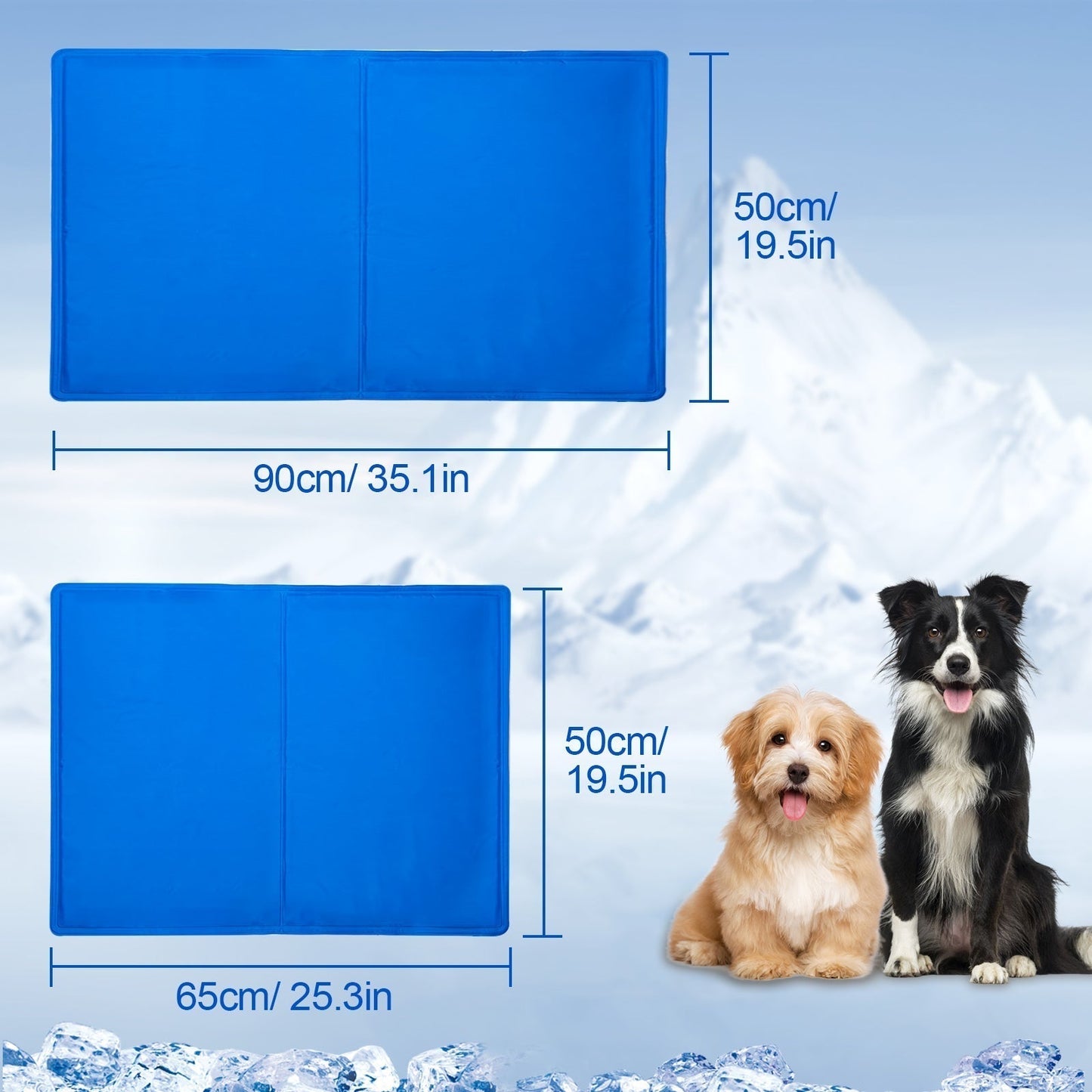 Pet Cat mat Dog Cooling Mat, Pet Cooling Mat for Dogs and Cats, Pressure Activated Dog Cooling Pad, No Water or Refrigeration Needed, Non-Toxic Gel