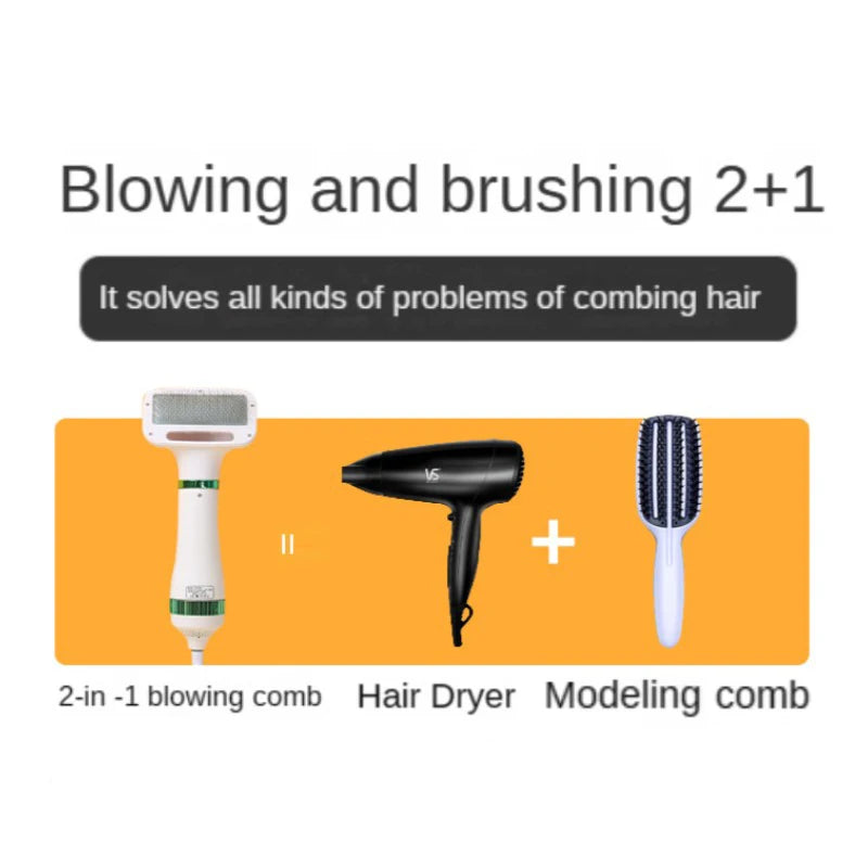Pet Dryer For Grooming 2-In-1 Pet Dog Dryer Quiet Dog Hair Dryers and Comb Brush Grooming Kitten Cat Hair Comb Puppy Fur Blower Low Noise Temprature