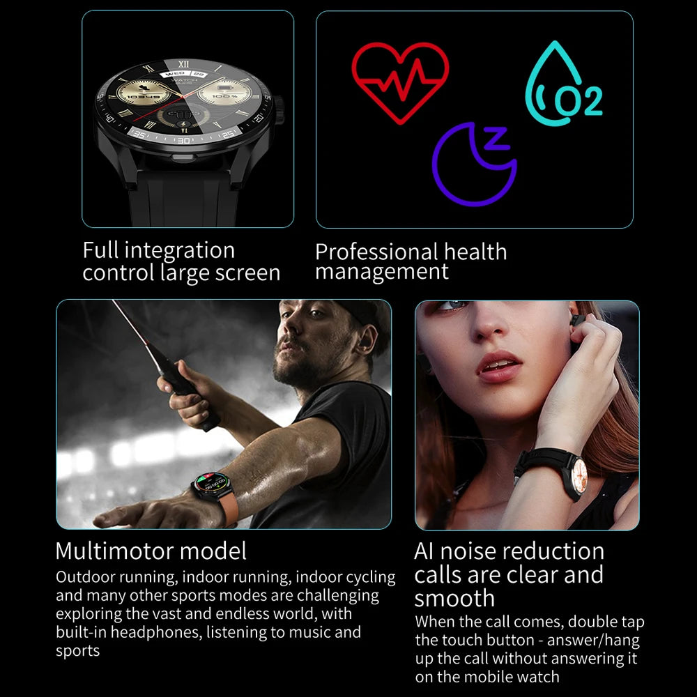2 In 1 HI-FI Wireless Earphones Men Smart Watch Sports Heart Rate Monitor