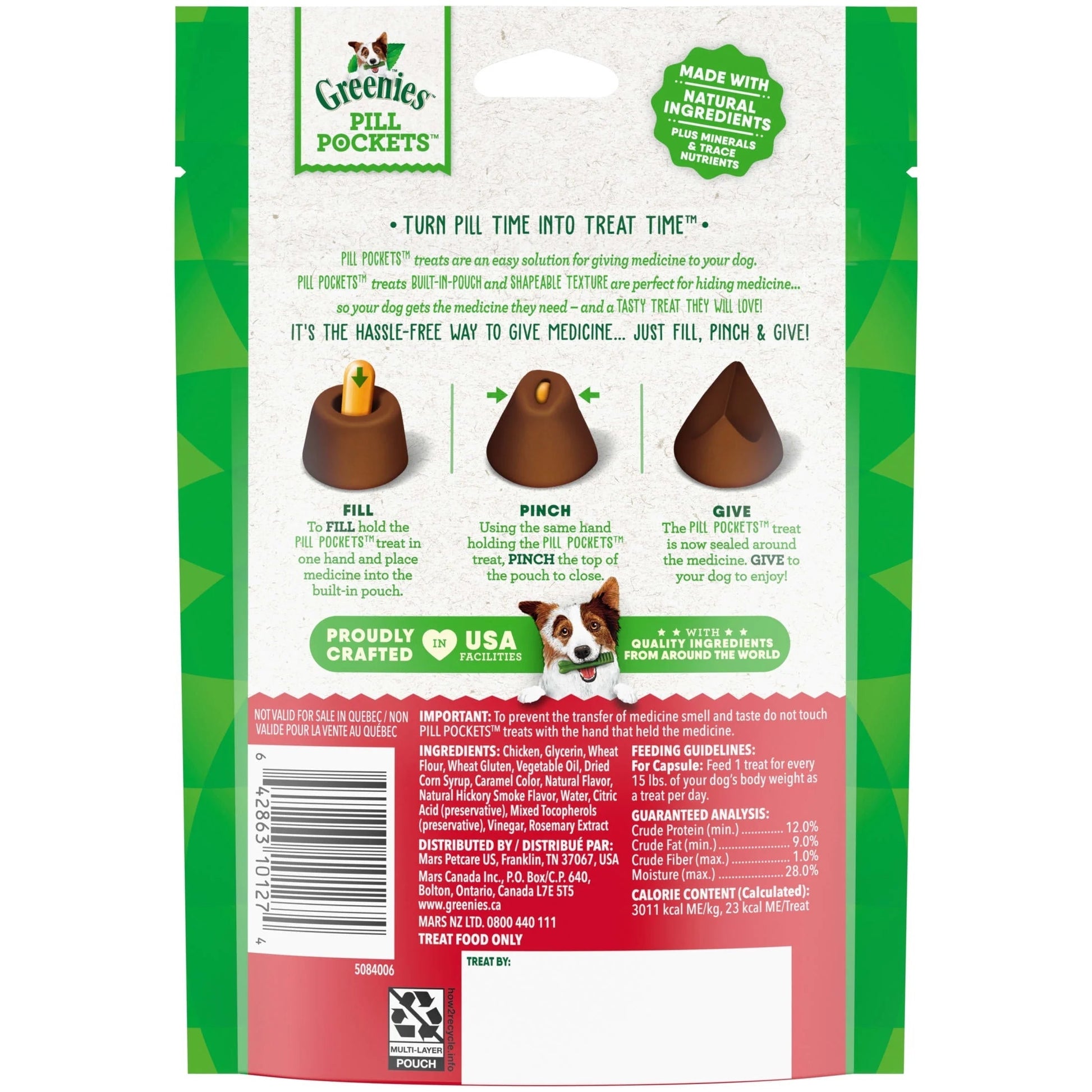 Pill Pockets for Dogs Hickory Smoke Large, Capsule Size Soft Dog Treats, Greenies Pill Pockets