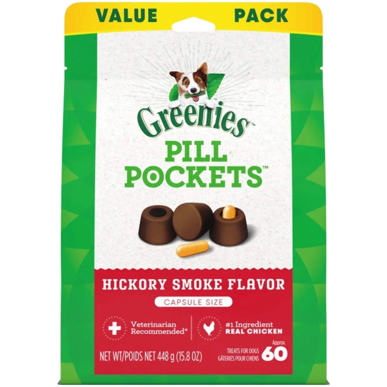 Pill Pockets for Dogs Hickory Smoke Large, Capsule Size Soft Dog Treats, 7.9 Oz (30 Pk)