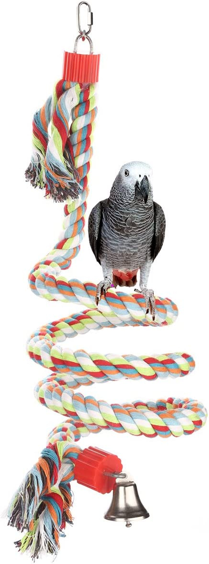 Bird Perch, Large Parrot Toys 63 Inch Climbing Rope Bungee Bird Toys