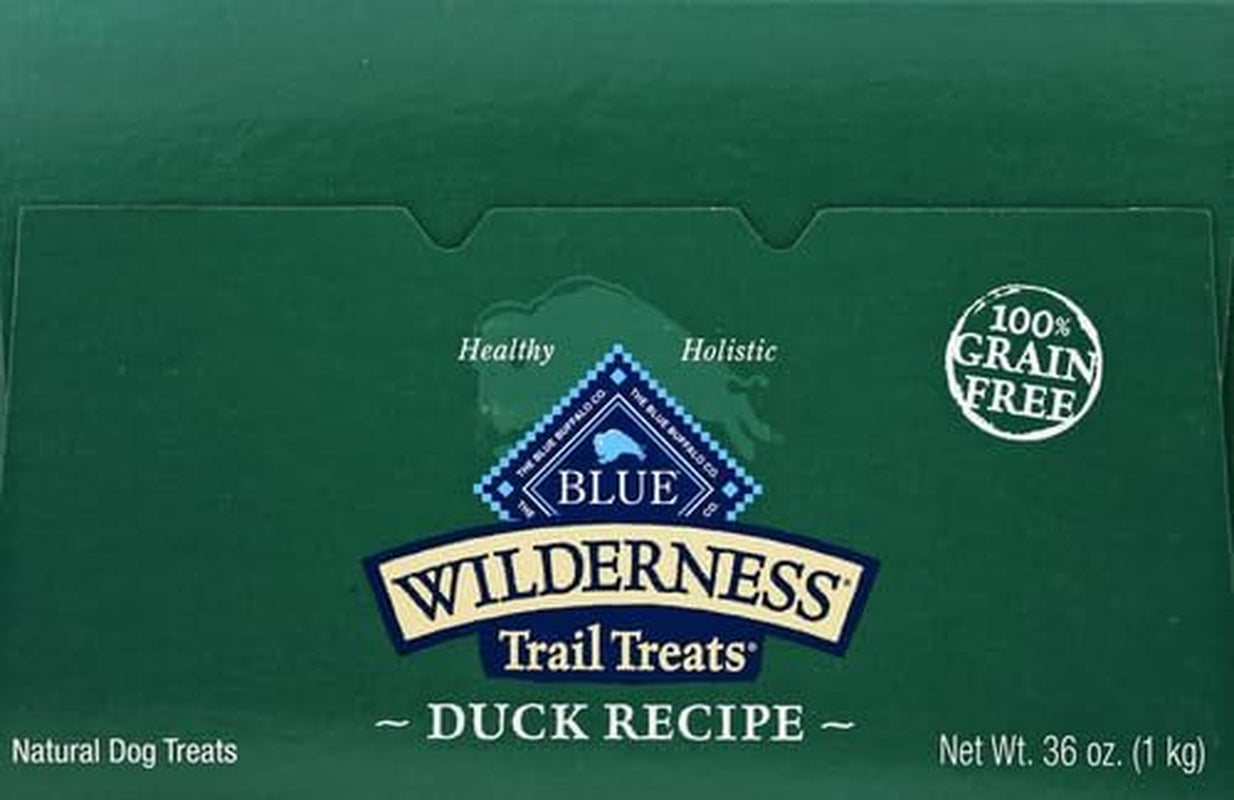 Wilderness Trail Treats High Protein Grain Free Crunchy Dog Treats Biscuits, Duck Recipe, 36-Oz Box