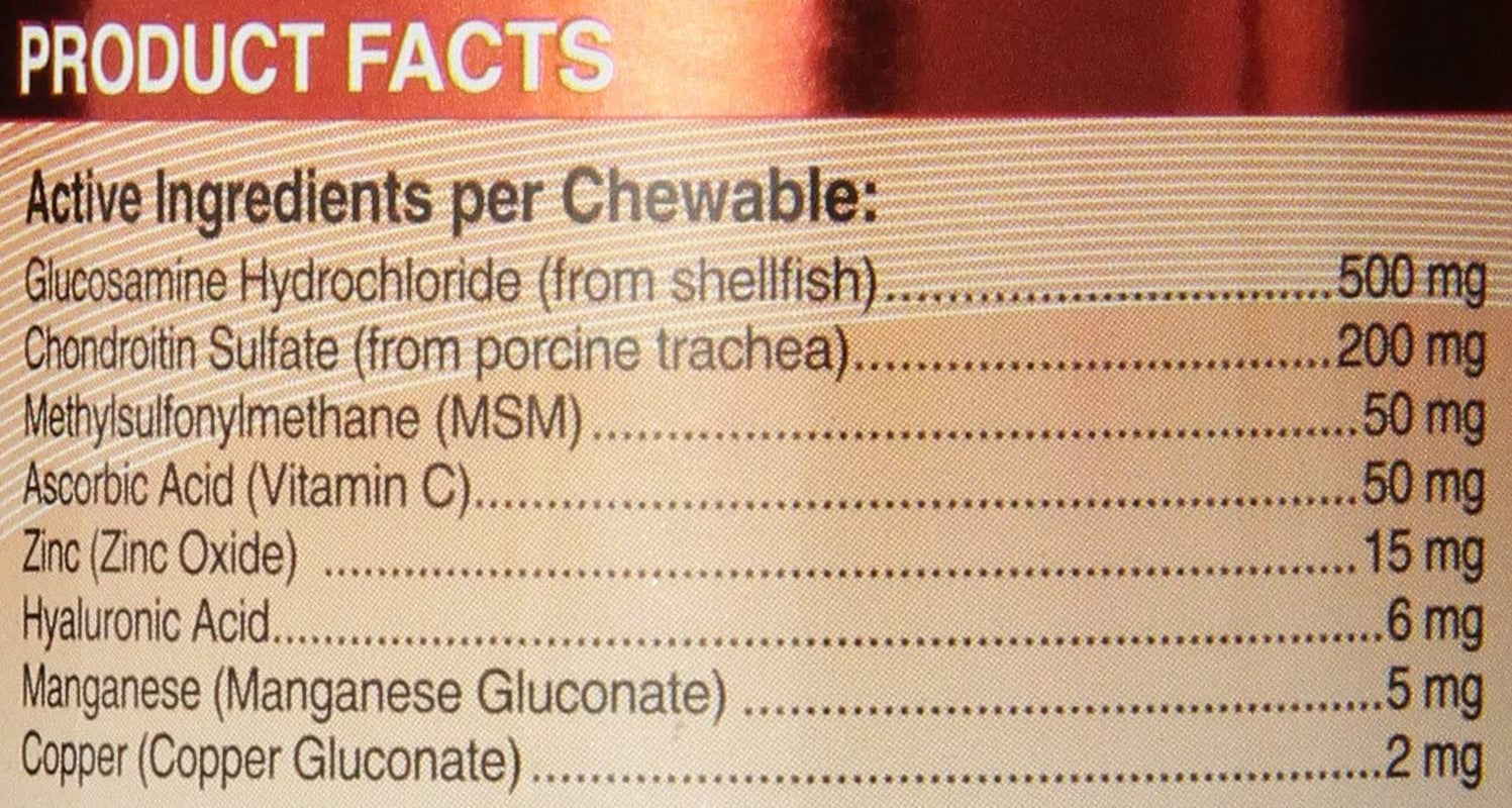 Hip & Joint Chewable Dog Supplements | Formulated with Glucosamine & Chondroitin for Dogs | 120 Count