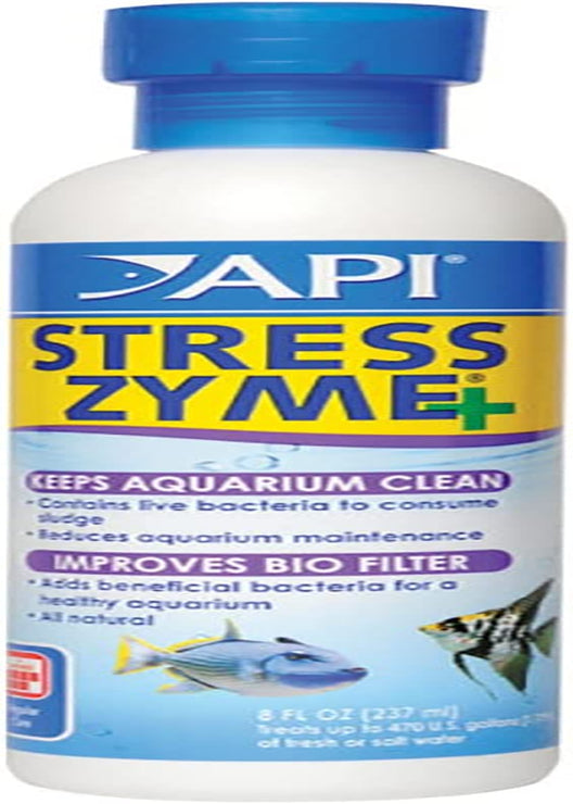 STRESS ZYME Freshwater and Saltwater Aquarium Cleaning Solution 16-Ounce Bottle