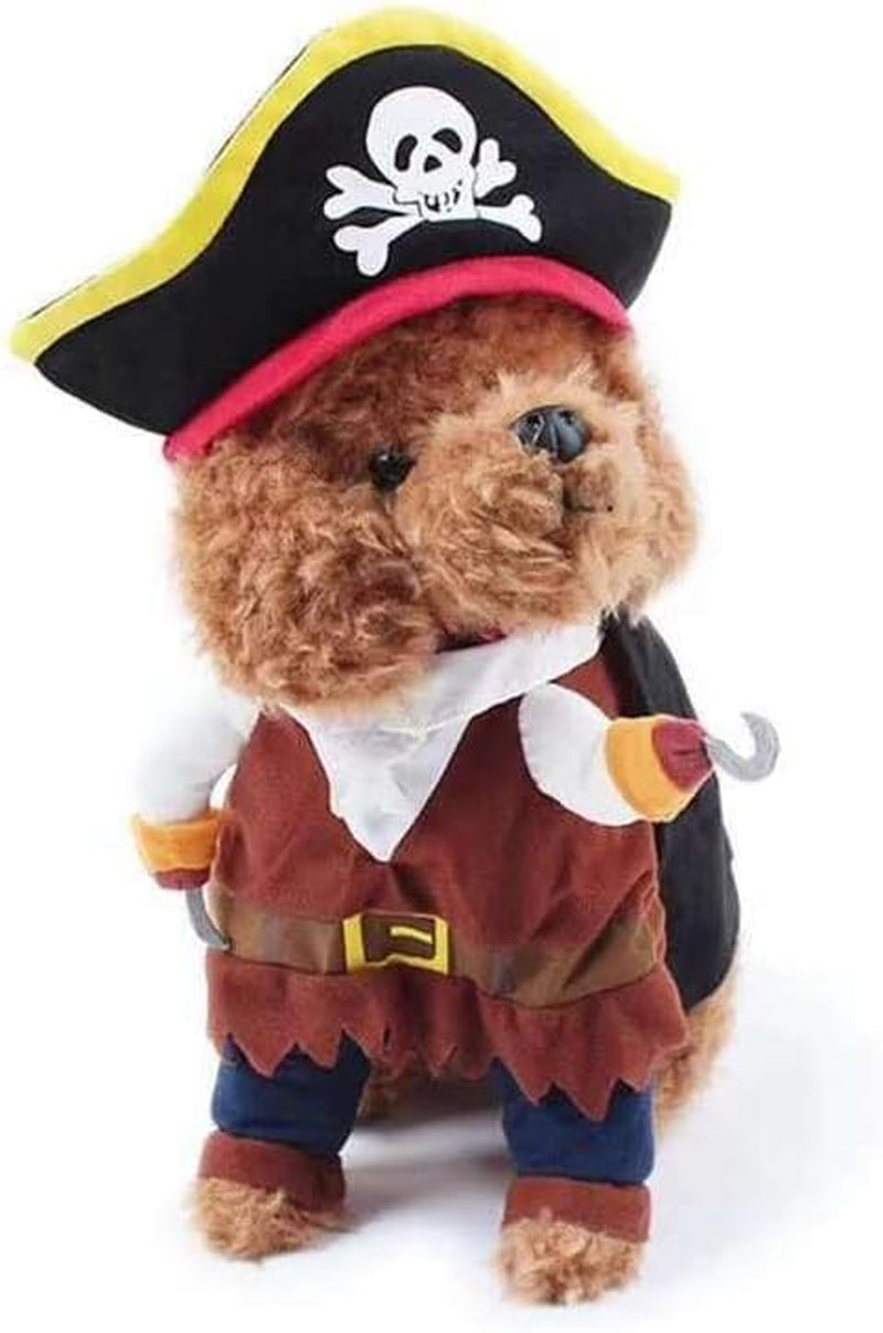 New Funny Pet Clothes Pirate Dog Cat Costume Suit Corsair Dressing up Party Apparel Clothing for Cat Dog plus Hat (Small)