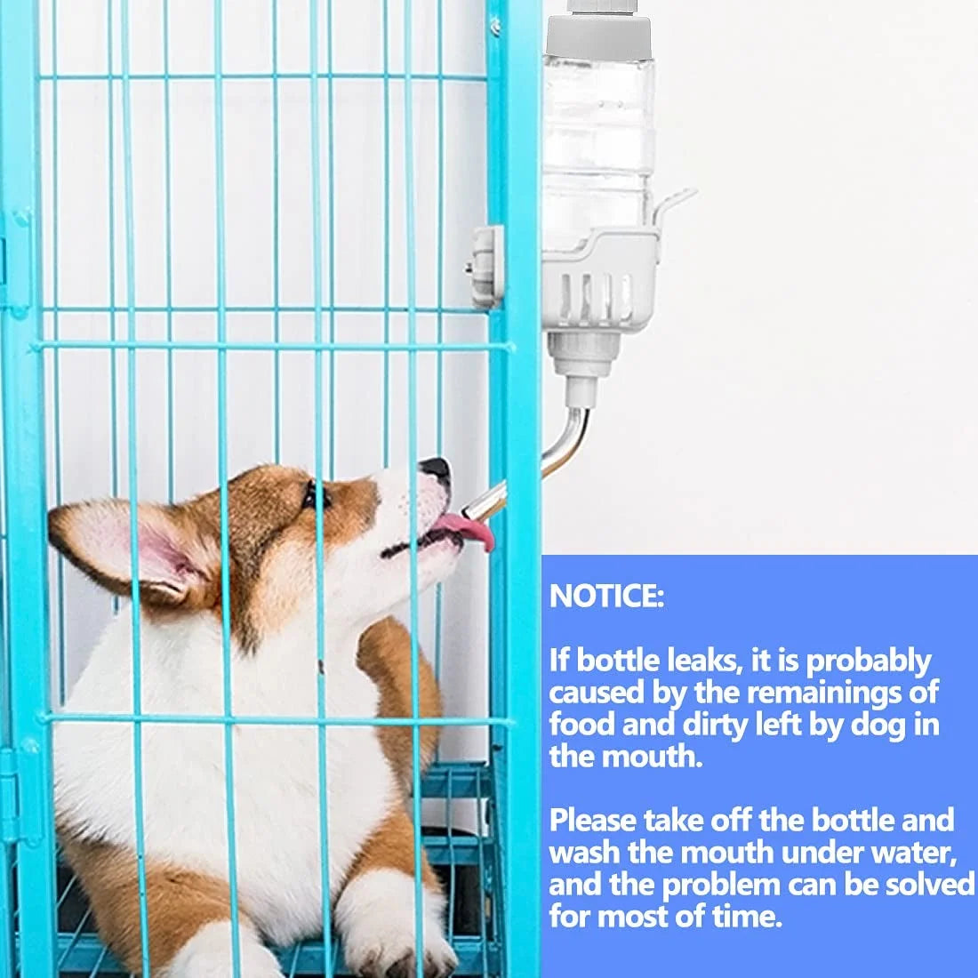 Dog Water Bottle Dispenser for Cage Crate Kennel Auto