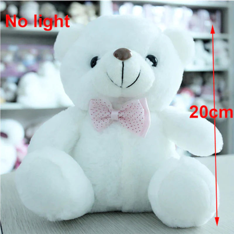 Plush Toys Colorful Glowing Teddy Bear Luminous Light up Led Stuffed Doll Kids Christmas Gift for Children'S Girls Boys Reborn