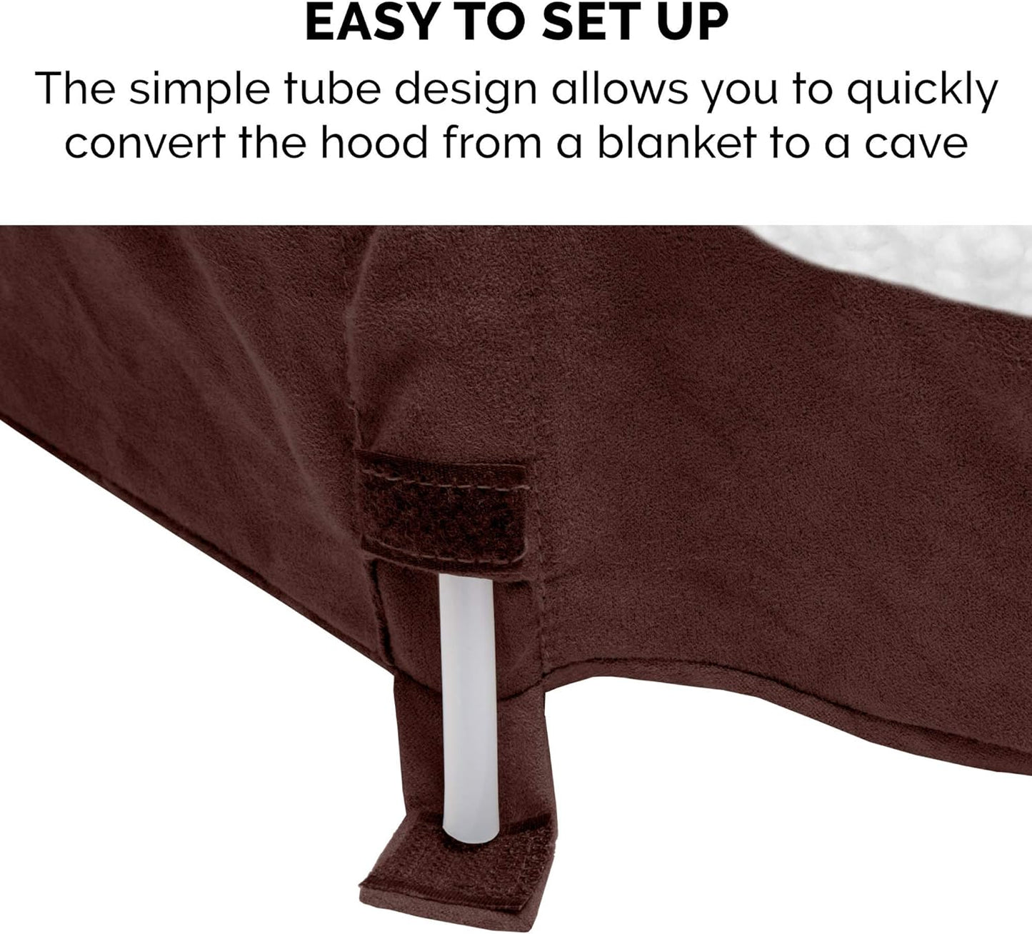 35" round Memory Foam Dog Bed for Large/Medium Dogs W/ Removable Washable Cover, for Dogs up to 50 Lbs - Sherpa & Suede Snuggery - Espresso, 35-Inch