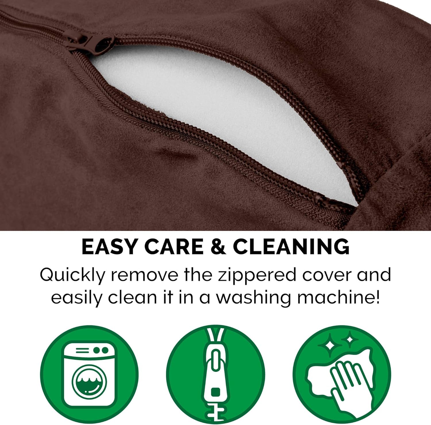 35" round Memory Foam Dog Bed for Large/Medium Dogs W/ Removable Washable Cover, for Dogs up to 50 Lbs - Sherpa & Suede Snuggery - Espresso, 35-Inch