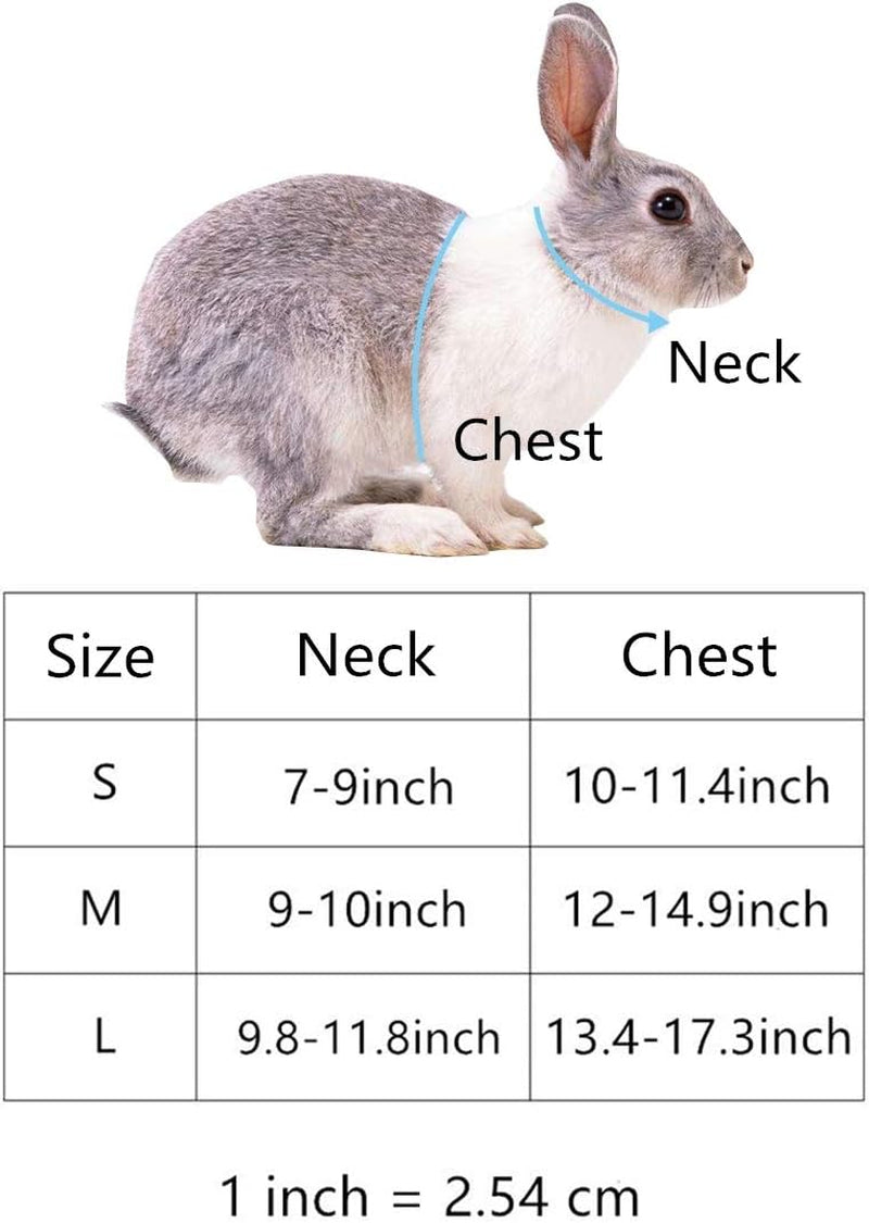 Rabbit Vest Harness and Leash Set Adjustable Formal Suit Style for Bunny Kitten Small Animal Walking (S)