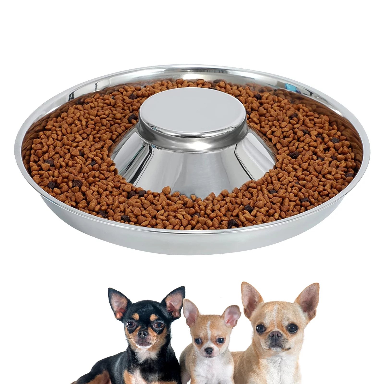 Puppy Bowls, Stainless Steel Puppy Feeder Bowl, Dog Food and Water Weaning Bowl, Small Dogs, Cats Pets Food Feeding Weaning Bowl for (M Size)