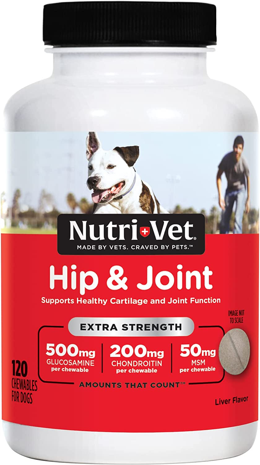 Hip & Joint Chewable Dog Supplements | Formulated with Glucosamine & Chondroitin for Dogs | 120 Count