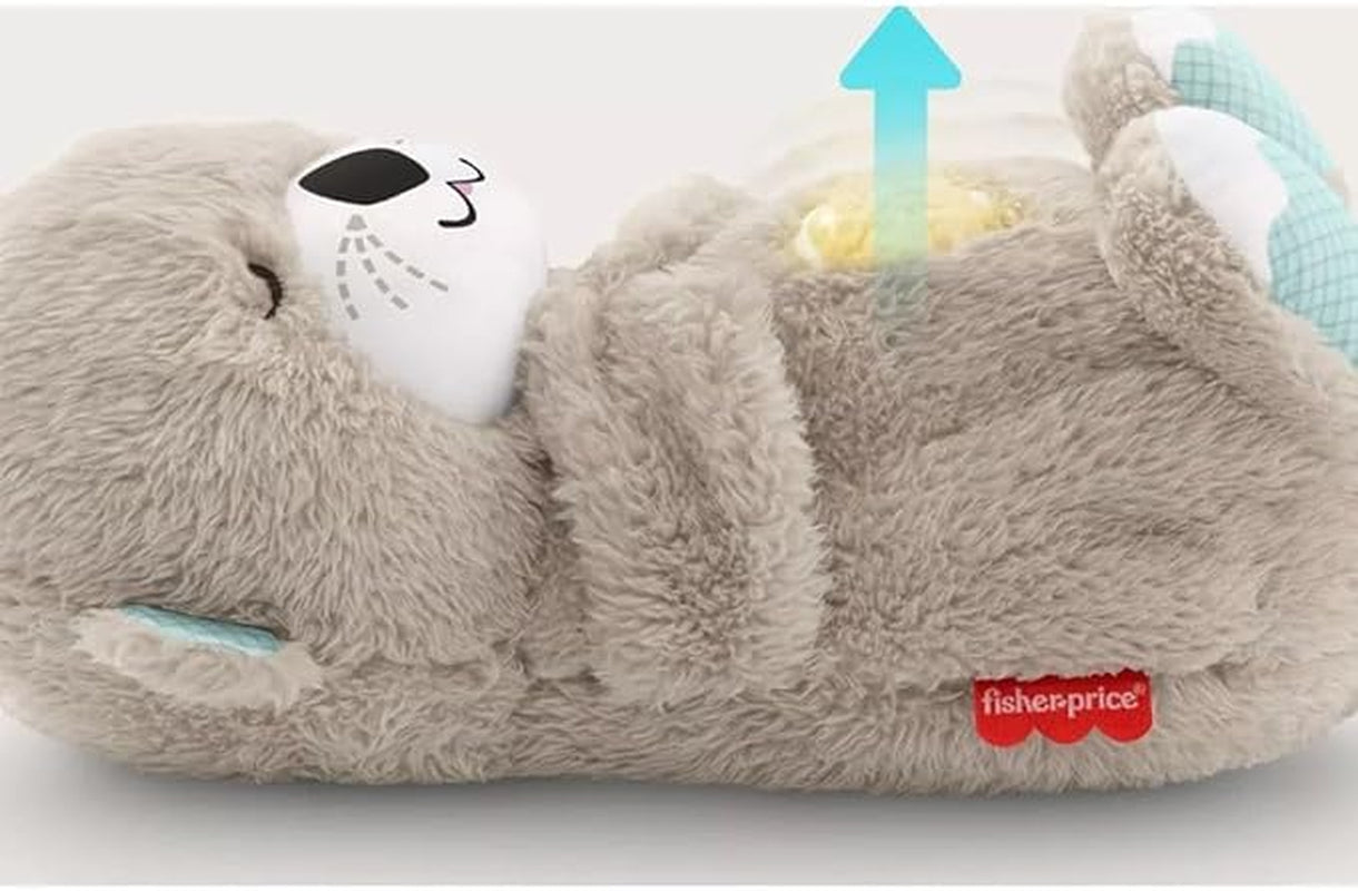 Fisher-Price Sound Machine Soothe 'N Snuggle Otter Portable Plush Baby Toy with Sensory Details Music Lights & Rhythmic Breathing Motion